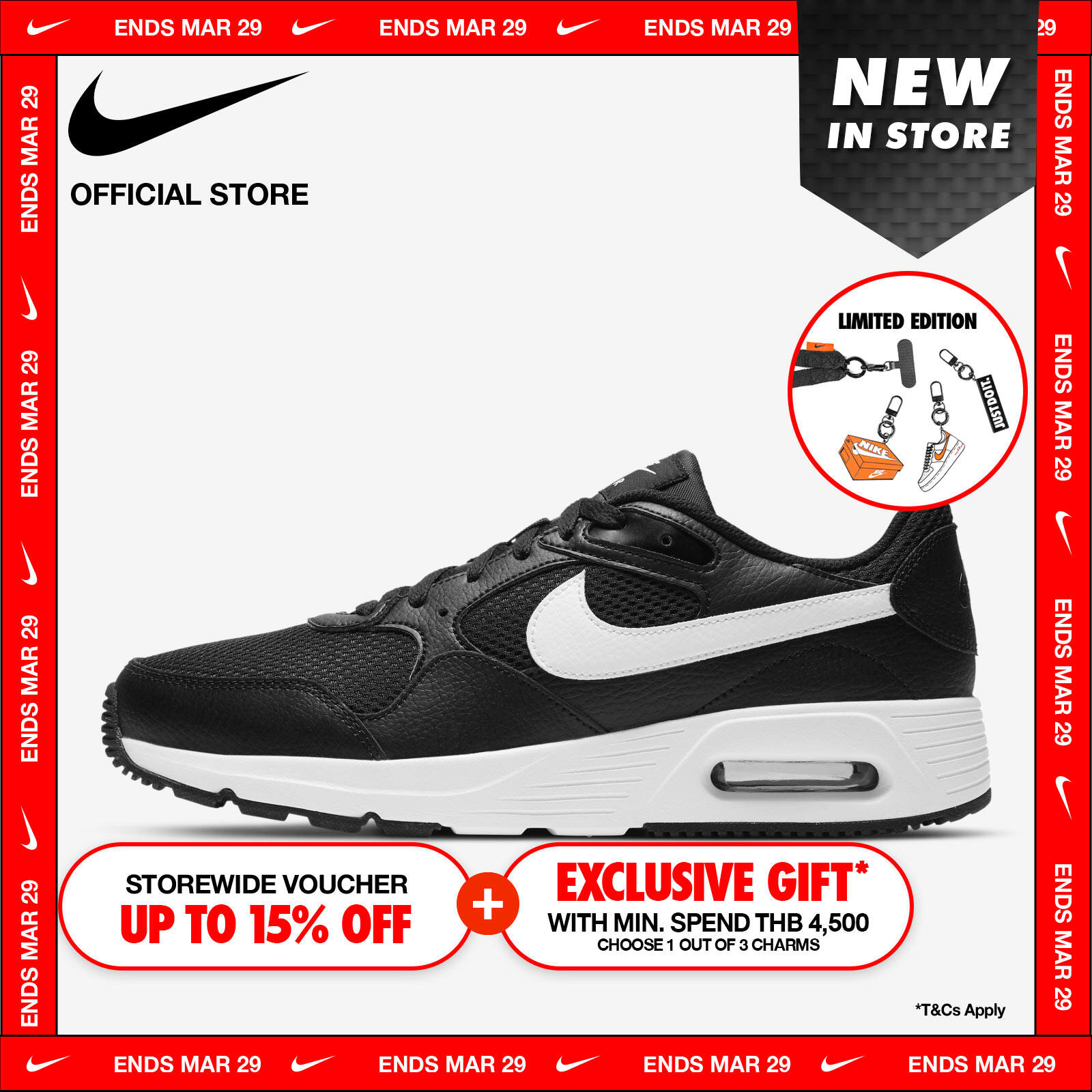 Nike Men's Air Max SC Shoes - Black ไนกี้ รองเท้าผู้ชาย แอร์ แม็กซ์ เอสซี - สีดำ ราคา 2,700 บาท*ส่งฟรี