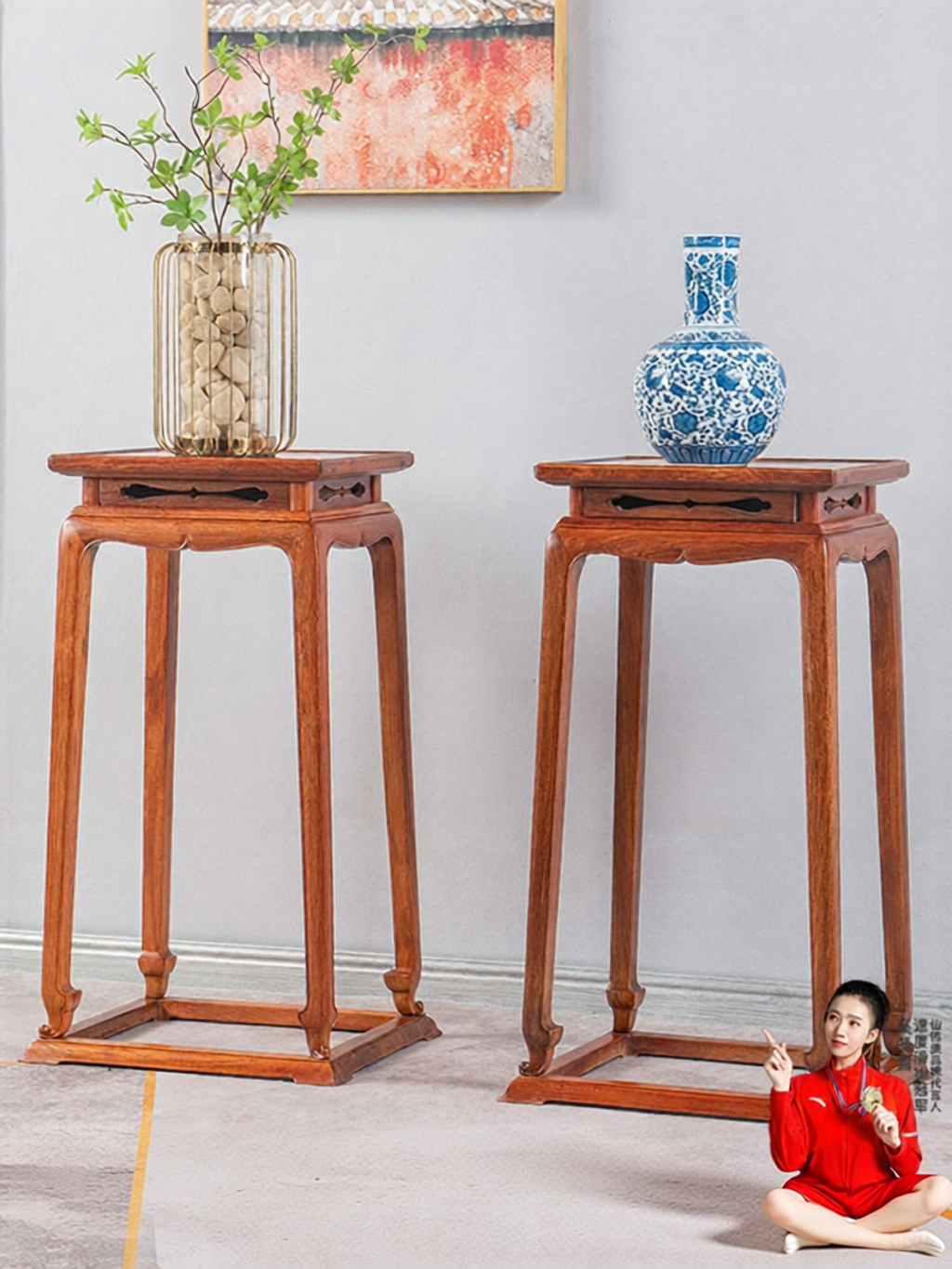 XIANMINGYUAN | Burmese Padauk Plant Stand 1pc ราคา 33,650 บาท*ส่งฟรี