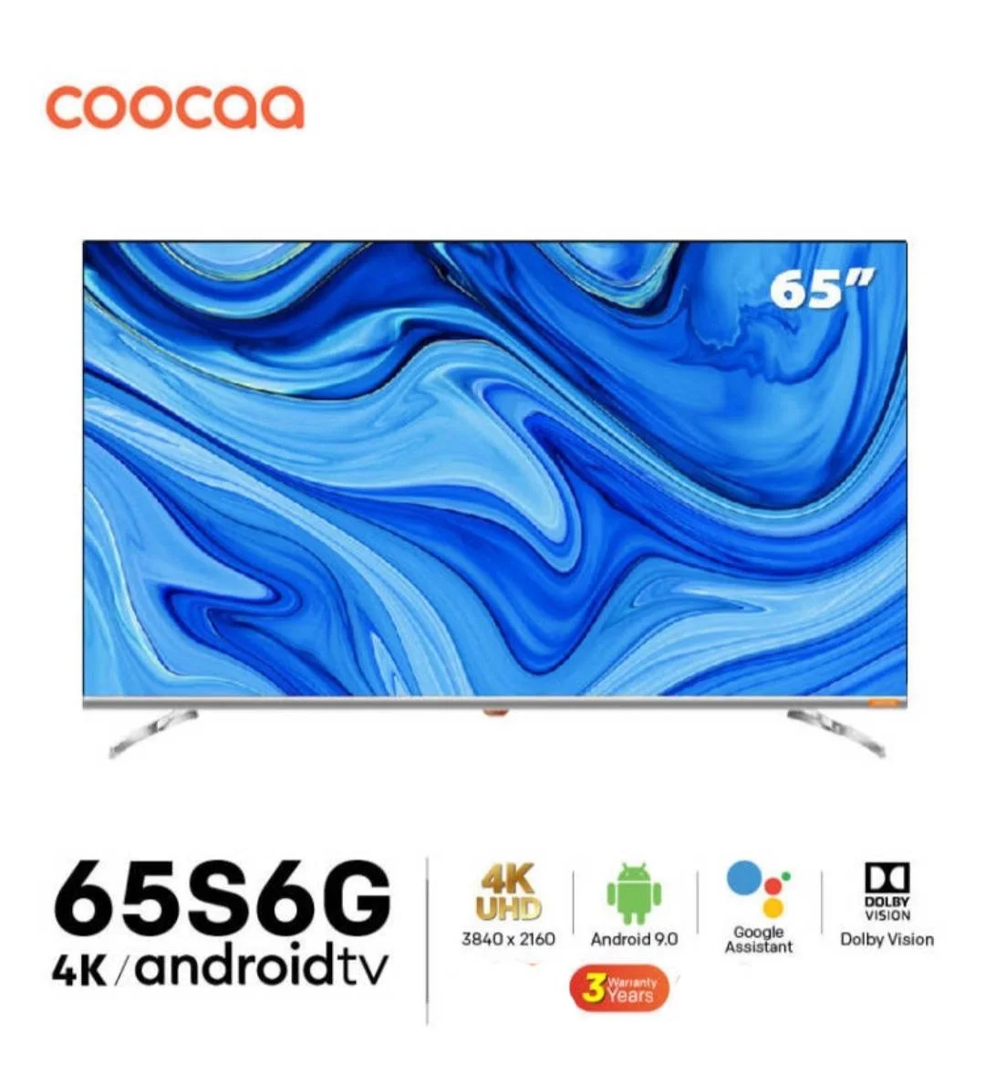 พร้อมส่ง!! COOCAA ทีวี 65 นิ้ว Inch Smart TV LED 4K UHD โทรทัศน์ Android9.0 สมาร์ท ทีวี HDR 10 HDMI 65S6G รับประกัน 3 ปี