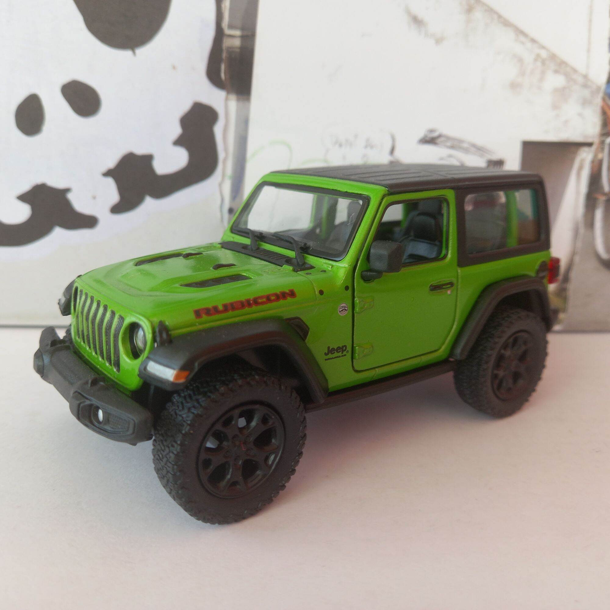 รถโมเดล รถจี้ป 2018 Jeep Wrangler สเกล 1:34 กว้าง 6cm ยาว 13cm ล้อยาง