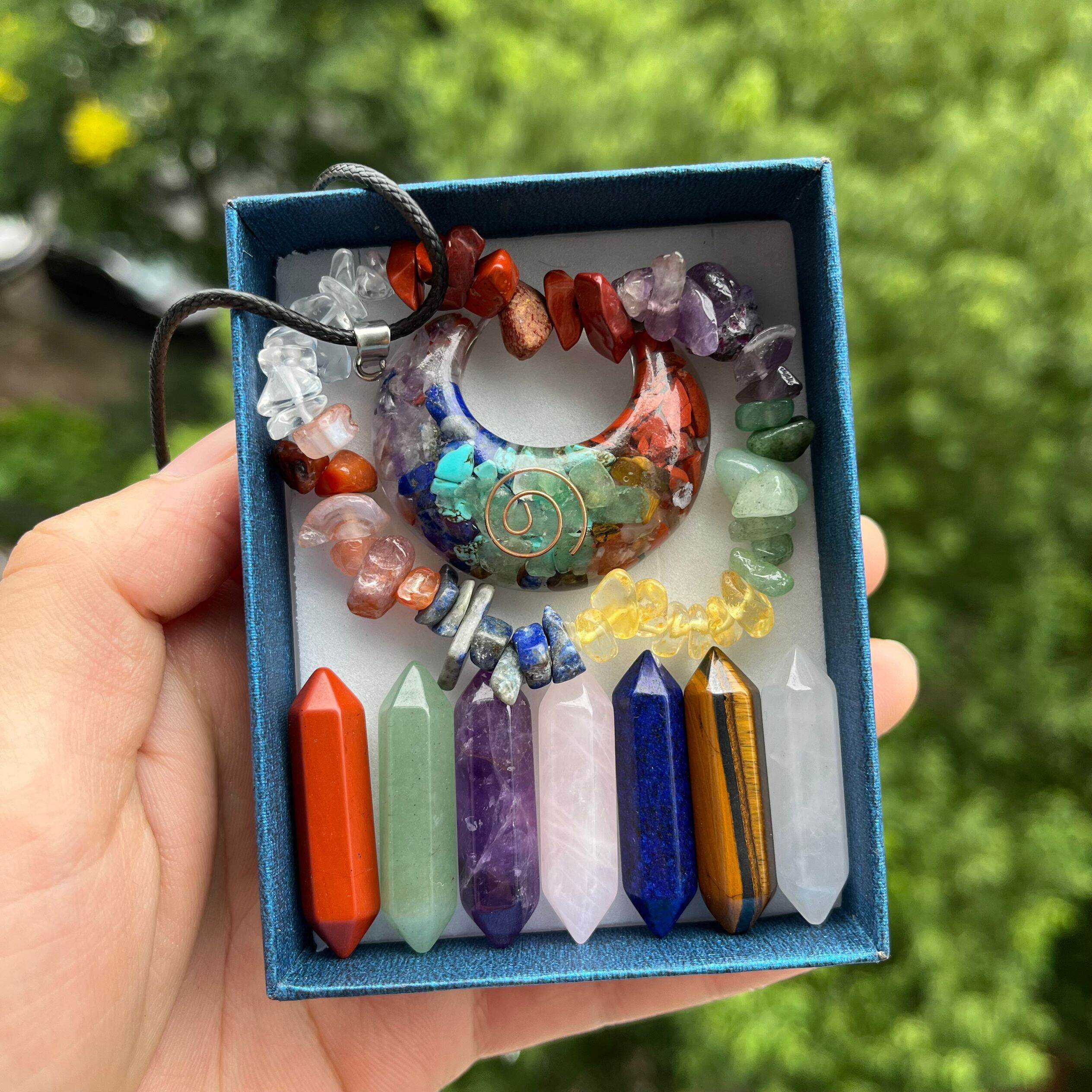 9 ชิ้นชี้คริสตัลควอตซ์, Chakra Healing หินและคริสตัลชุด, หกเหลี่ยม Rose Quartz อัญมณีสําหรับสมาธิตกแต่งห้องนอน