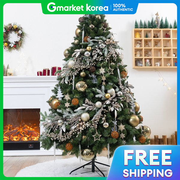 flowertree | Christmas Tree Decoration Full Set, Elegant White Gold Montana, 180cm (Double-Sided) Pvc Large ราคา 30,610 บาท*ส่งฟรี