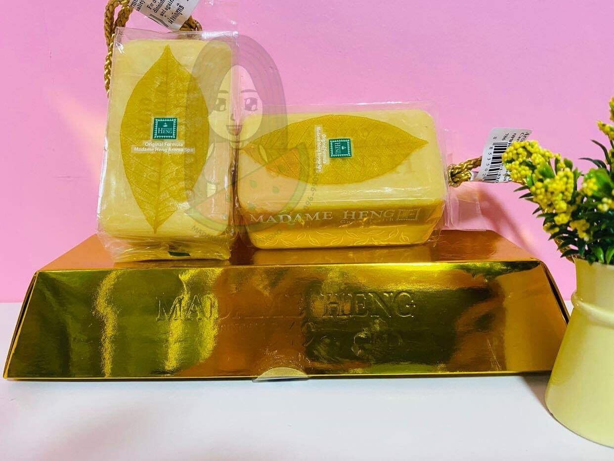 ✨ของแท้✨สบู่ขมิ้นมาดามเฮง สูตรอโรมาเธอราปี Aroma Soap ชุดแท่งทองคำ
