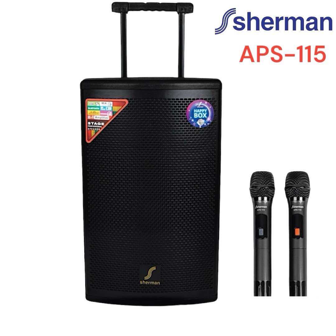 ลำโพงบลูทูธไร้สาย Sherman Aps-115 ขนาด 15 นิ้ว กำลังขับ 100W มีไมโครโฟนไร้สาย มีล้อ ราคา 10,890 บาท*ส่งฟรี