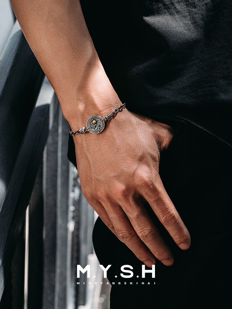 MINGYANGSHIHAI | Rotatable Original Design Men's Antique Style Bangle Bracelet ราคา 6,802 บาท*ส่งฟรี