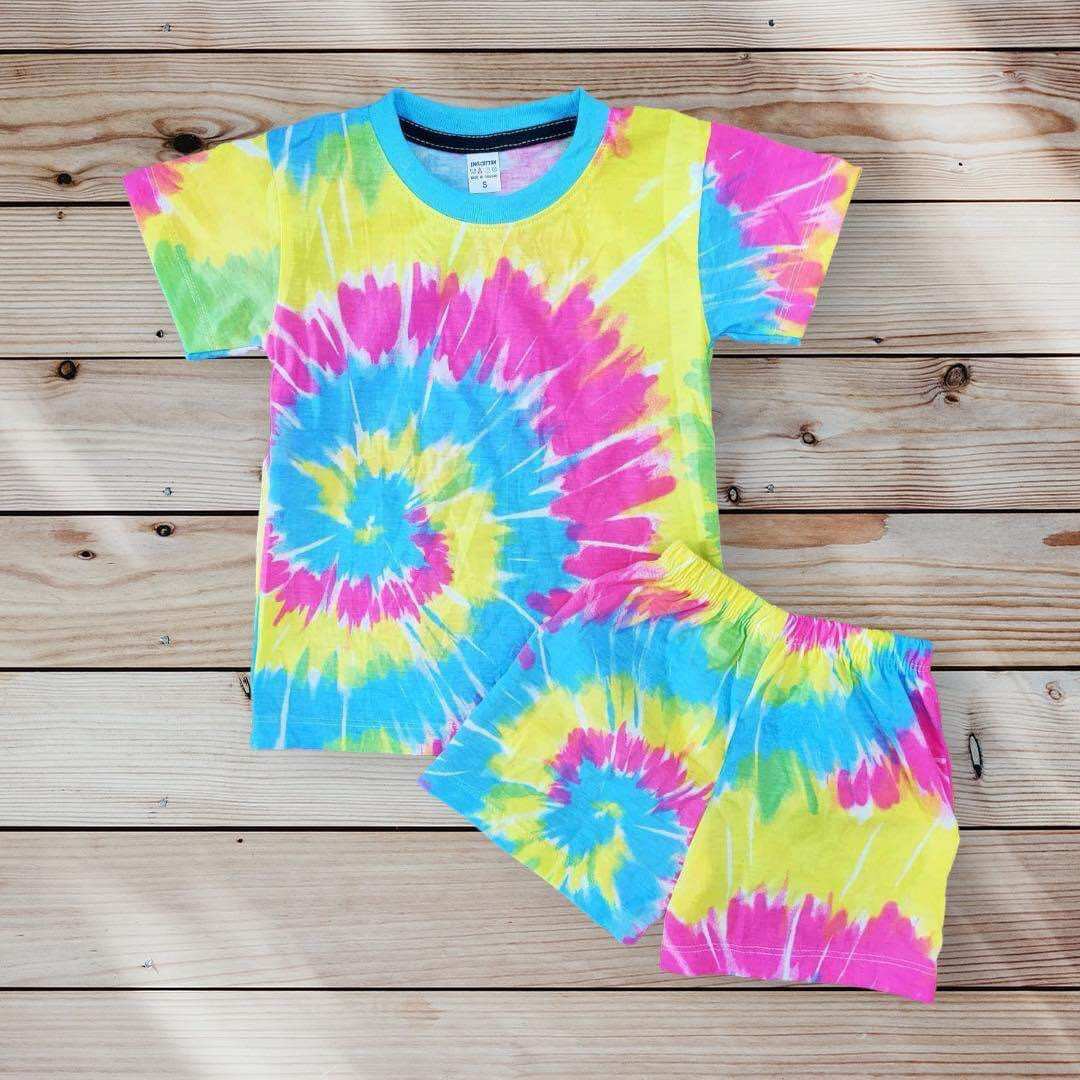 ต้อนรับสงกรานต์ #ชุดแขนสั้นมัดย้อม ผลิตจากผ้าcotton100% มี smlxl จ้า ราคา  109 บาท*ส่งฟรี