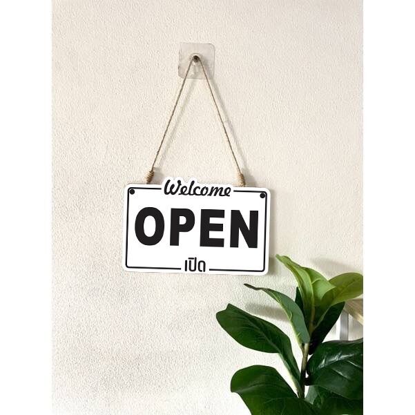 Open Close Signage Booth พร้อมส่ง ป้ายเปิดปิด 2 หน้า OPEN/CLOSE SIGN แถมฟรี เชือกและจุ๊บติดกระจก ...