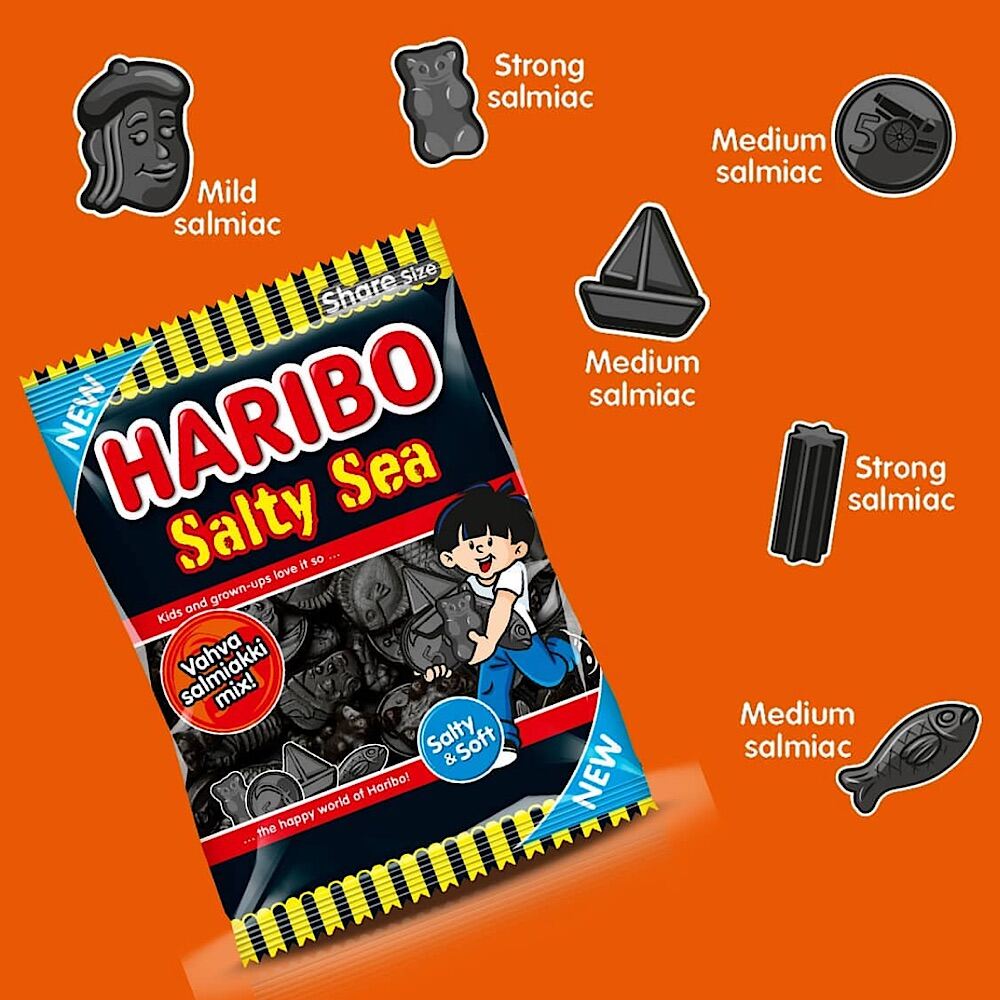 Haribo Salty Sea Salmiakki 170g (genuine Danish salty licorice at its