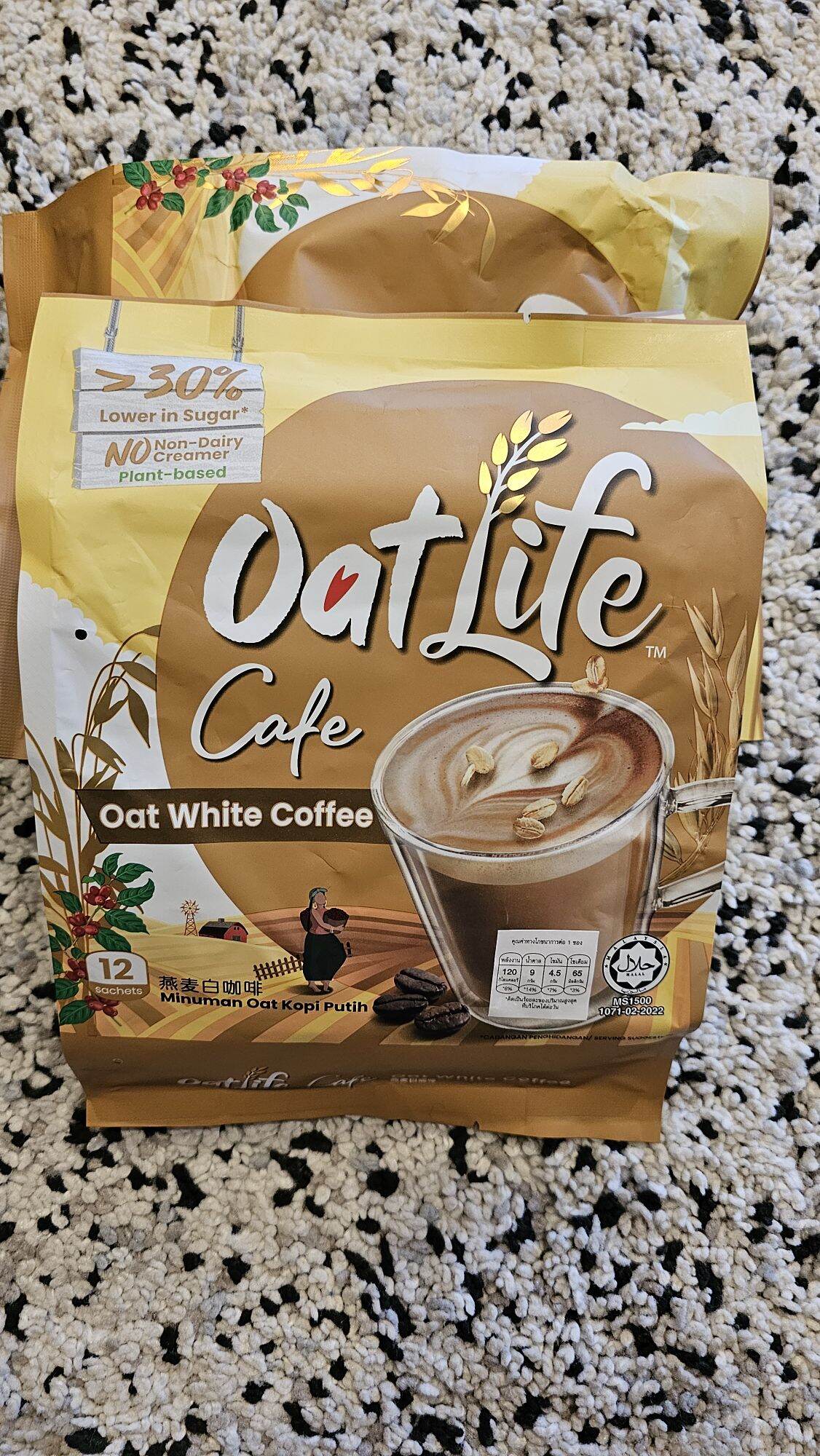 นมข้าวโอ๊ต รสไวท์ คอฟฟี่ ตราโอ๊ตไลฟ์ (12 ซอง) Oatlife Cafe Oat White ...