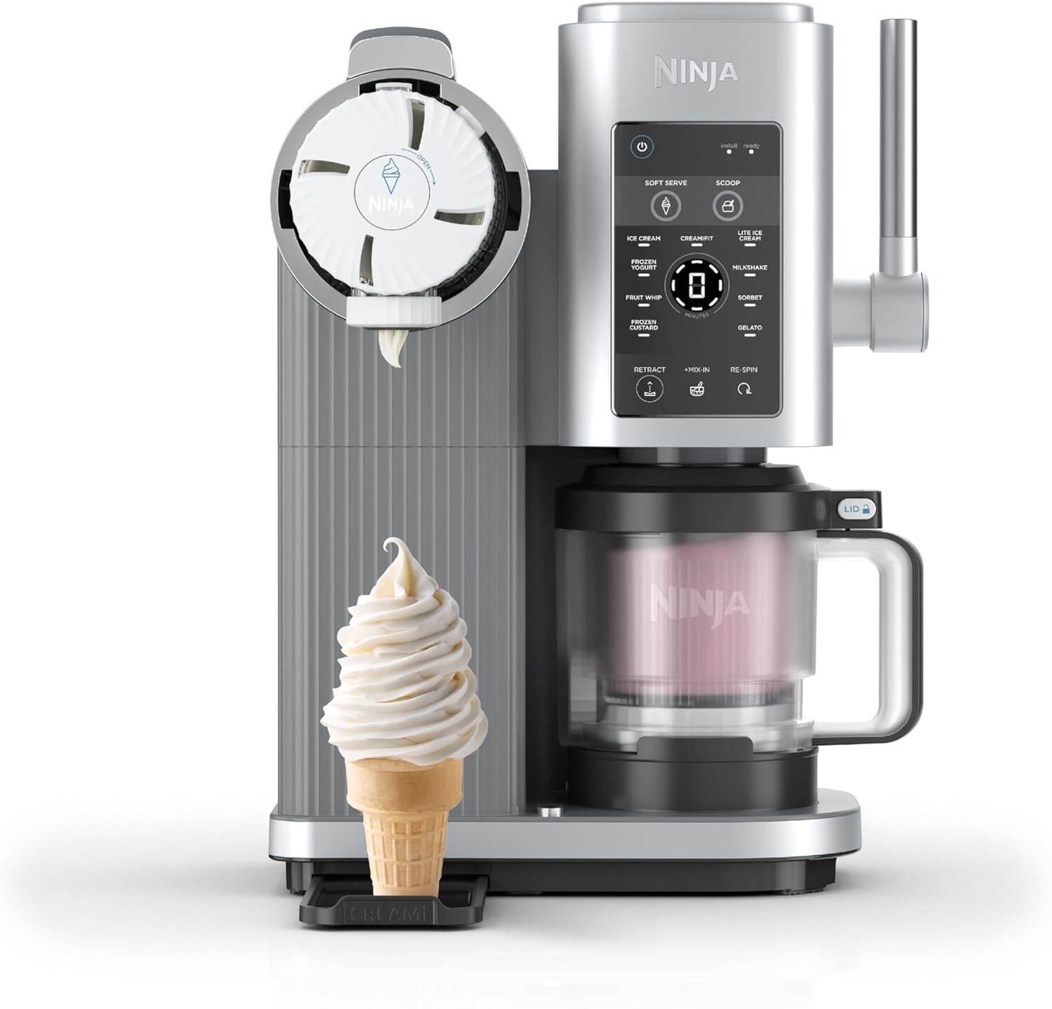 Ninja Swirl by CREAMi Soft Serve & Ice Cream Maker with 2x Tubs, 13 Functions, Makes Ice Cream, Soft Serve, Gelato, Sorbet, Milkshakes & More, Mix-In Option (Pre-order product, imported from Europe) ราคา 39,900 บาท*ส่งฟรี