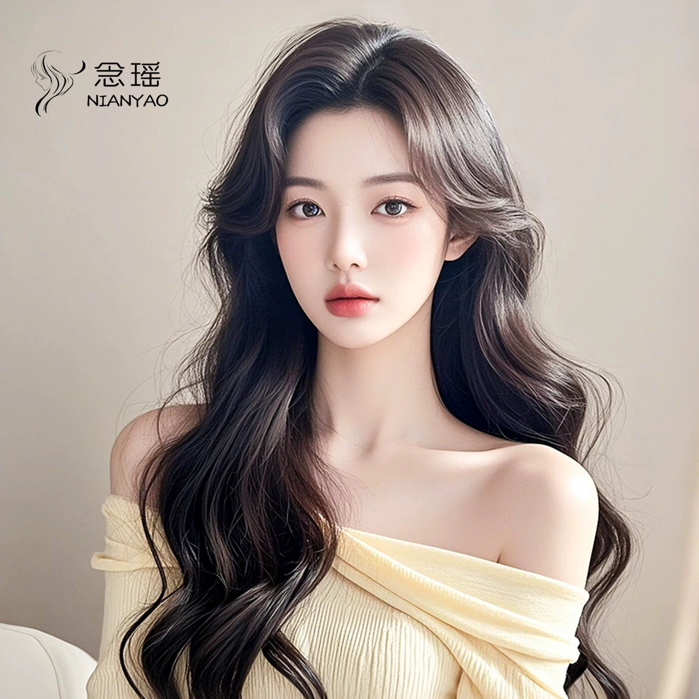 NIANYAO | Natural Human Hair Full Head Wig with Long Curly Hair ราคา 30,852 บาท*ส่งฟรี