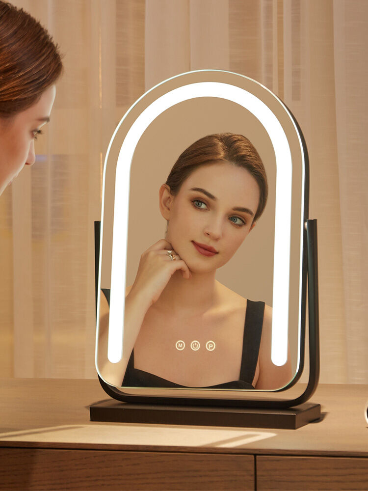 HANJIUGONG | LED Illuminated Desktop Makeup Mirror Charging Capable High-Quality Mirror ราคา 1,148 บาท*ส่งฟรี