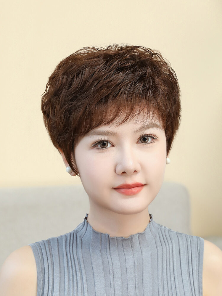 BAIMEI SILK | Natural Short Curly Full Wig for Senior Women ราคา 6,296 บาท*ส่งฟรี