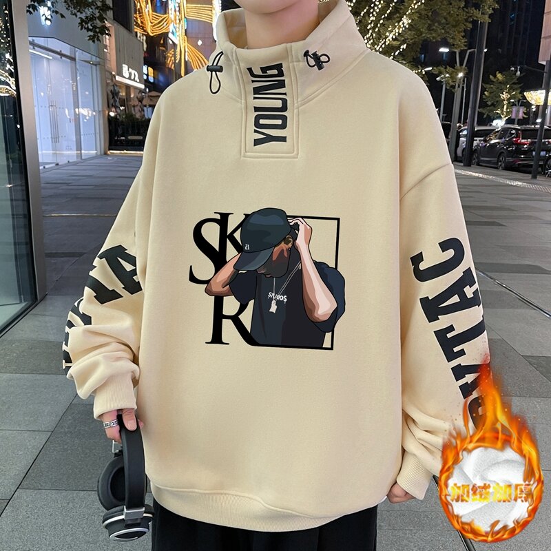 เสื้อสเวตเตอร์บุขนกำมะหยี่ใส่ช่วงฤดูใบไม้ร่วงและฤดูหนาวสำหรับเด็กผู้ชายเสื้อตัวในหนาพิเศษสำหรับนักเรียนต้นและมัธยมปลายชุดฤดูหนาวสำหรับเด็กโตเสื้อตัวบน ราคา  486 บาท*ส่งฟรี