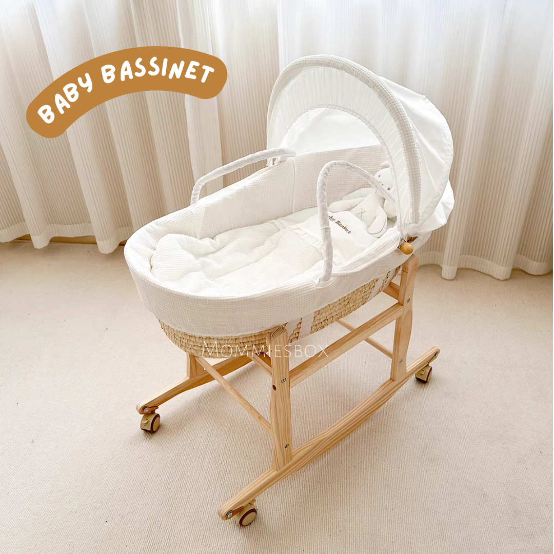 [พร้อมส่ง] เปลเด็กอ่อน Baby Bassinet ตะกร้าหวาย Handmade ใช้งานได้แบบ 3-in-1