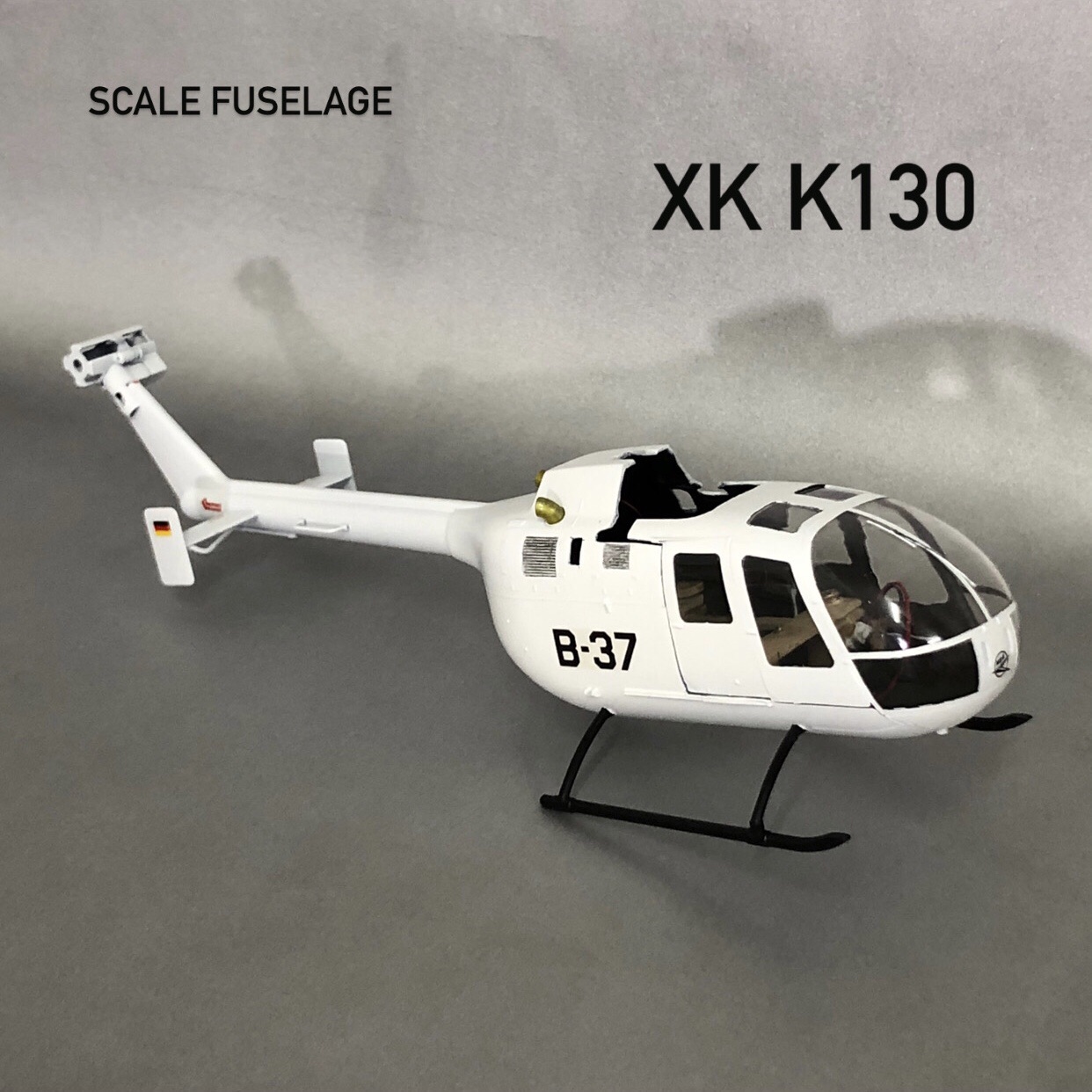 Rc helicopter scale fuselage for XK K130  white (bo105) บอดี้สเกล เฮลิคอปเตอร์บังคับ