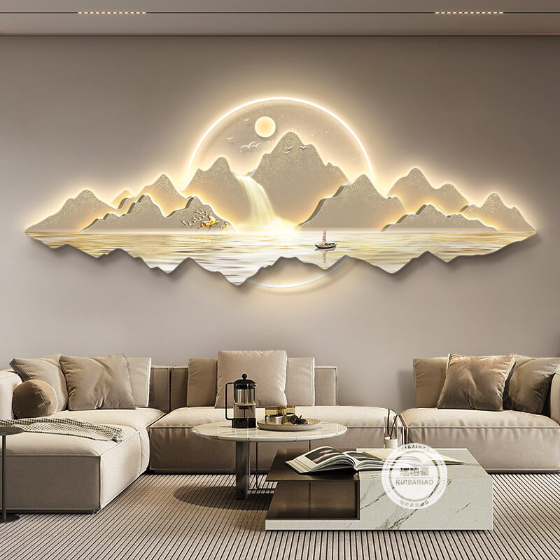 RUIBAHAO | Elegant LED Lighted Decorative Painting for Living Room ราคา 4,633 บาท*ส่งฟรี
