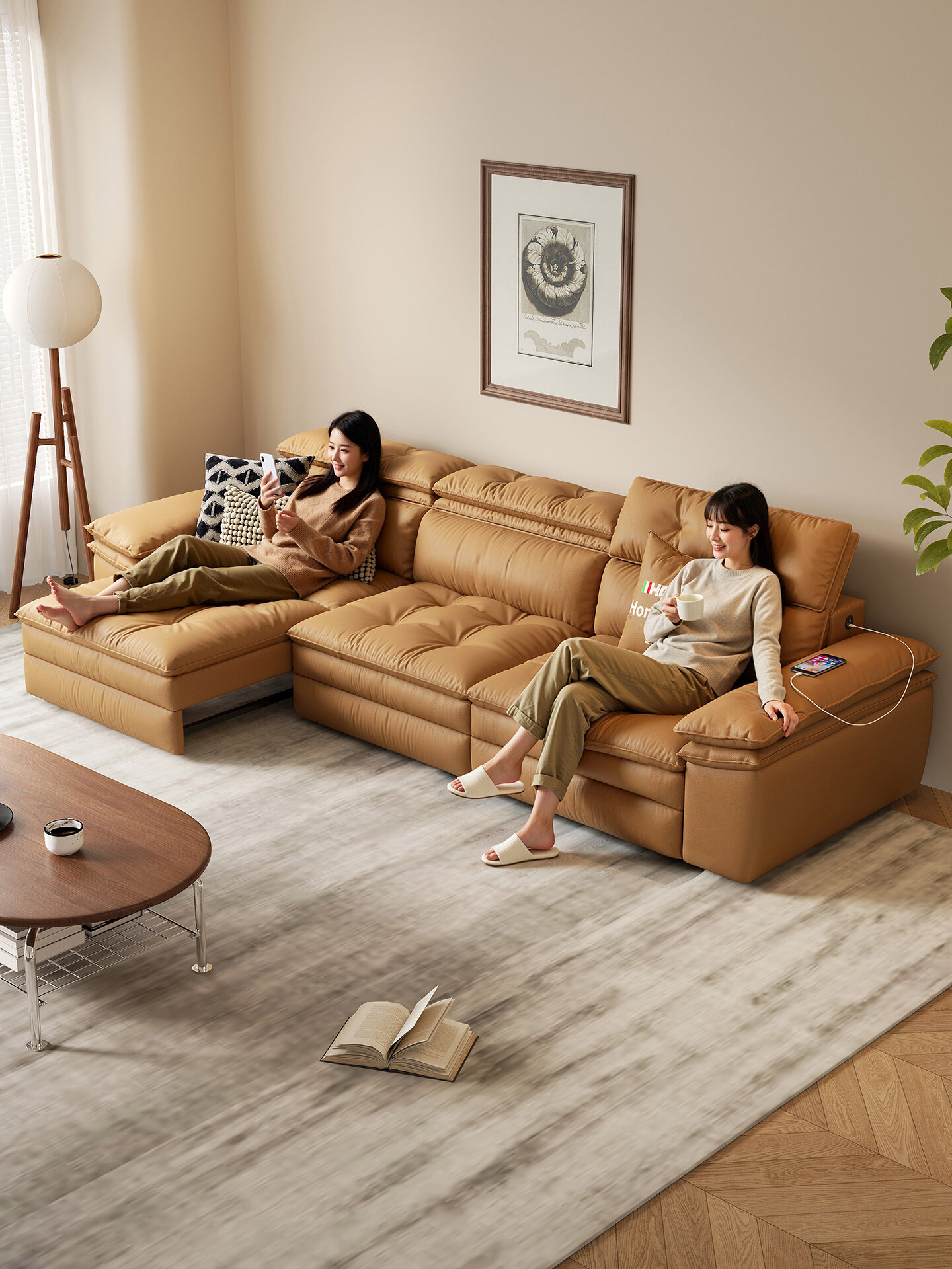HONGSHENG | Antique Style Luxury Advanced Functional Electric Sofa 3-seater ราคา 33,720 บาท*ส่งฟรี