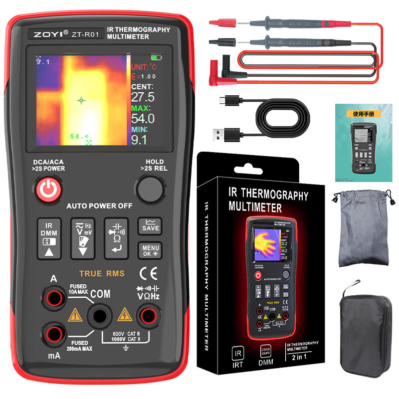 ZOYI/ZOTEK ZT-R01 Infrared Thermal Imaging Multimeter Industrial Power ...