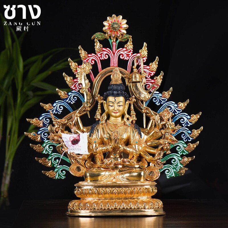 [ZANGCUN | Handcrafted Tibetan Mahakali Gilt Sculpture with Double Lotus Base 10 inches,ZANGCUN | Handcrafted Tibetan Mahakali Gilt Sculpture with Double Lotus Base 10 inches,] - ยี่ห้อ ZANGCUN ราคา 60,747 บาท*ส่งฟรี