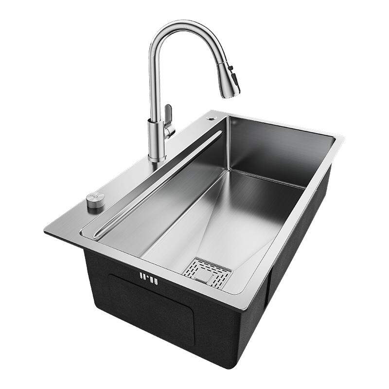 JIAYUN | Large Single Basin Stainless Steel Kitchen Sink Thickened Home Use Silver Left Drain ราคา 3,689 บาท*ส่งฟรี
