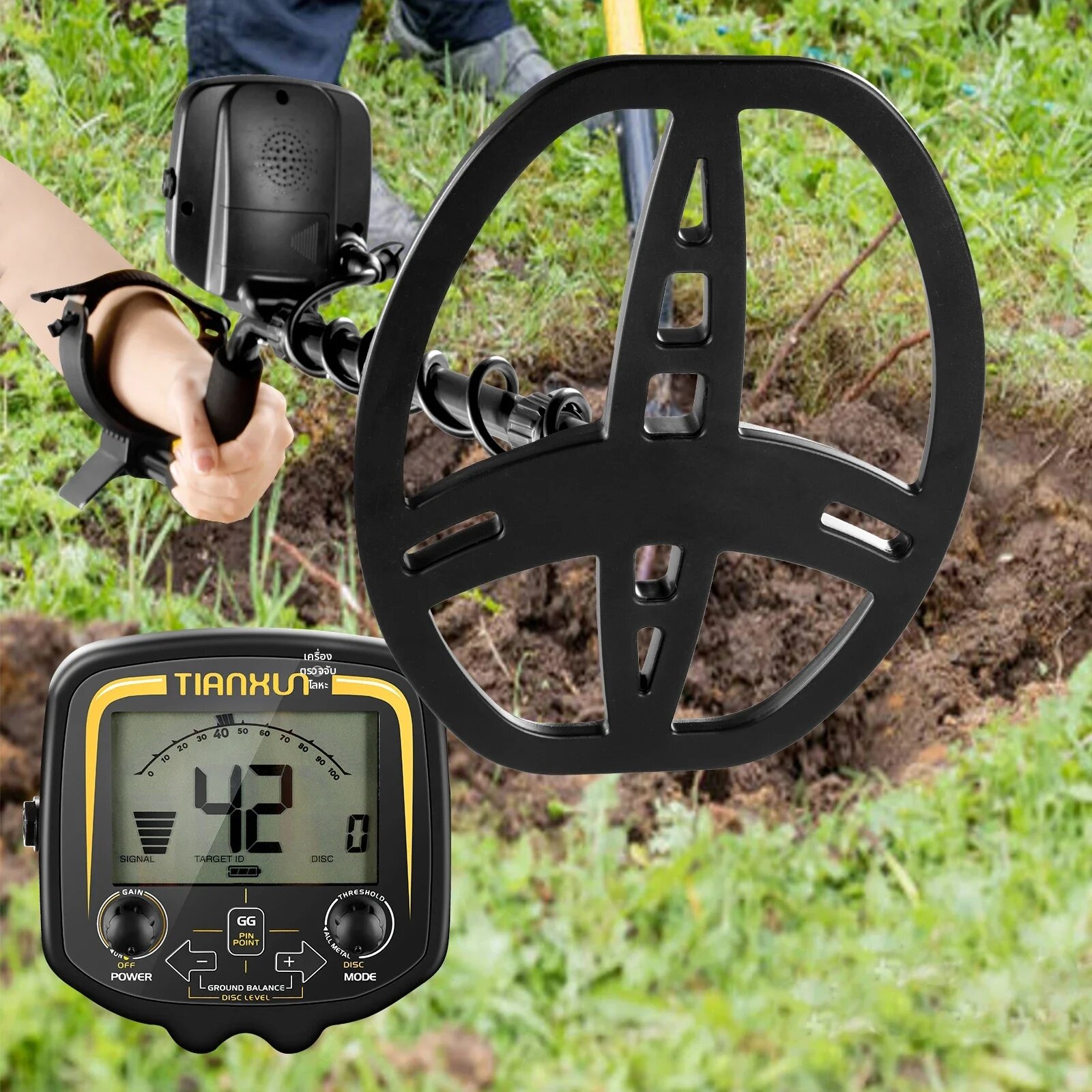 ANENG | Professional TX-850 เครื่องตรวจจับโลหะทองประสิทธิภาพสูง Underground Treasure Hunter TX850 หน้าจอ LCD Super Stable โหมด ราคา 3,459 บาท*ส่งฟรี