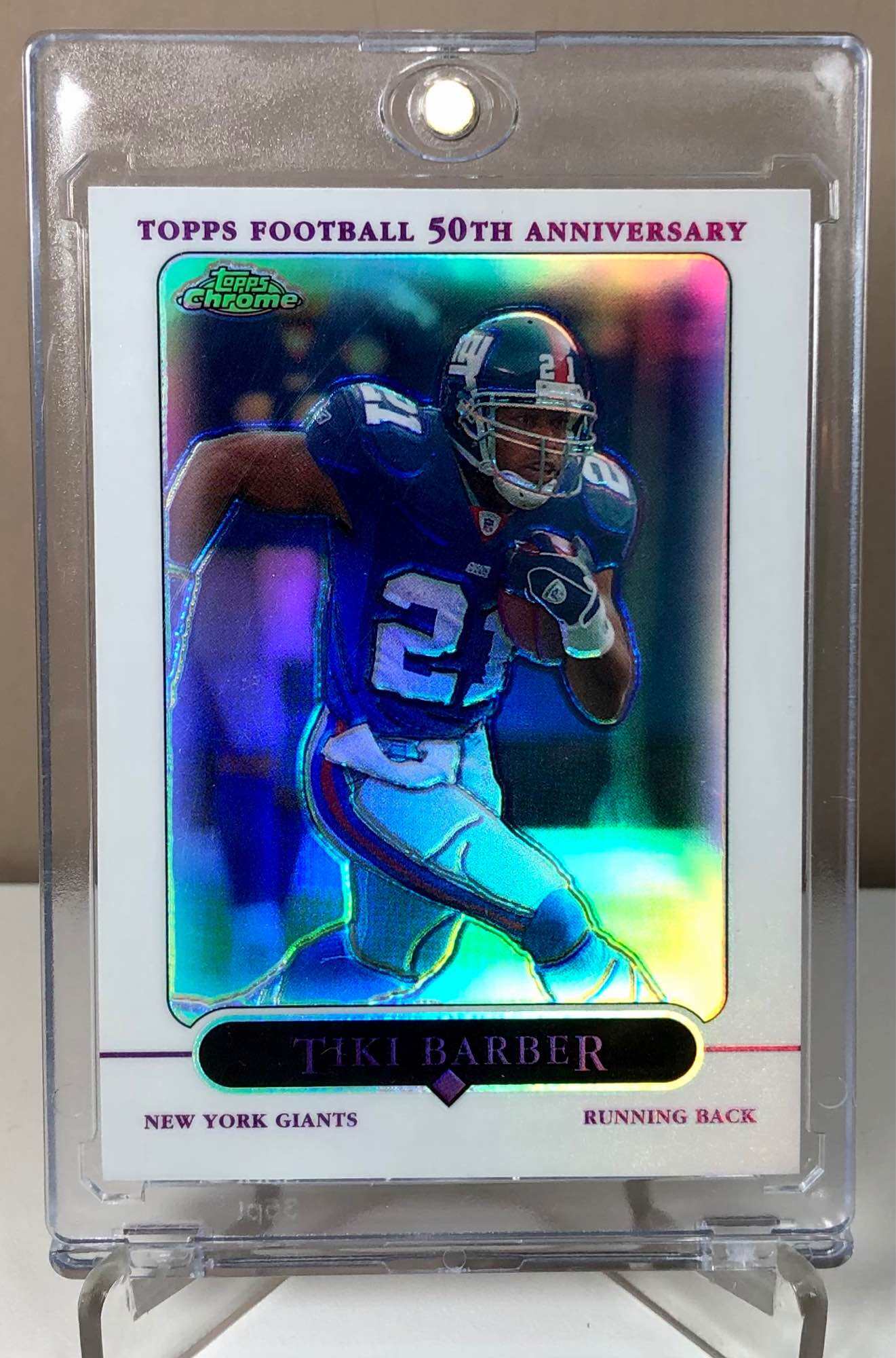 : Tiki Barber - New York Giants - 2005 Topps Chrome Card