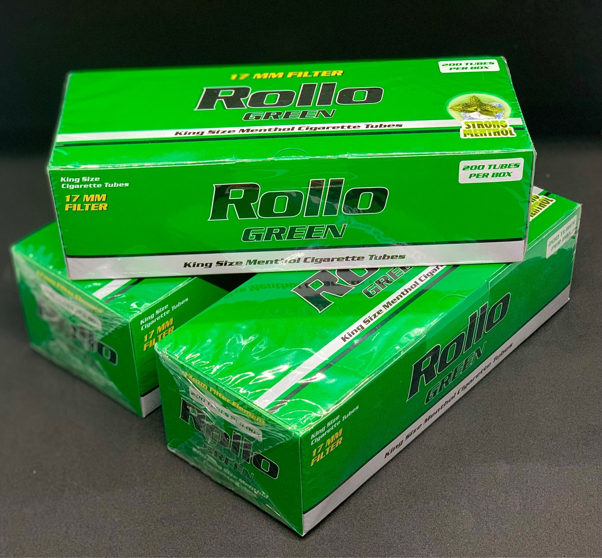 Rollo 3 กล่อง มวนเปล่าเย็นเมนทอล รวม 600 มวน