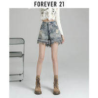 Forever 21 | กางเกงยีนส์ขาสั้นเอวสูงแบบขาดวินเทจ