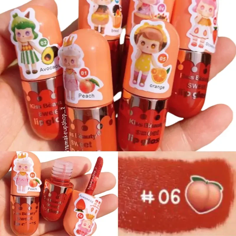 ภาพสินค้าลิปกลอสจุ่มจิ๋ว Kiss Beauty Sweet Lipgloss 6แท่ง 70042-03 ติดทน กันน้ำ จูบไม่หลุด เนื้อแมท สีสวย จากร้าน Makeupshop_2 บน Lazada ภาพที่ 8