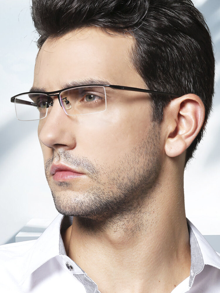 RIGO | Lightweight Titanium Semi-Rimless Glasses Frame Black Square ราคา 5,717 บาท*ส่งฟรี
