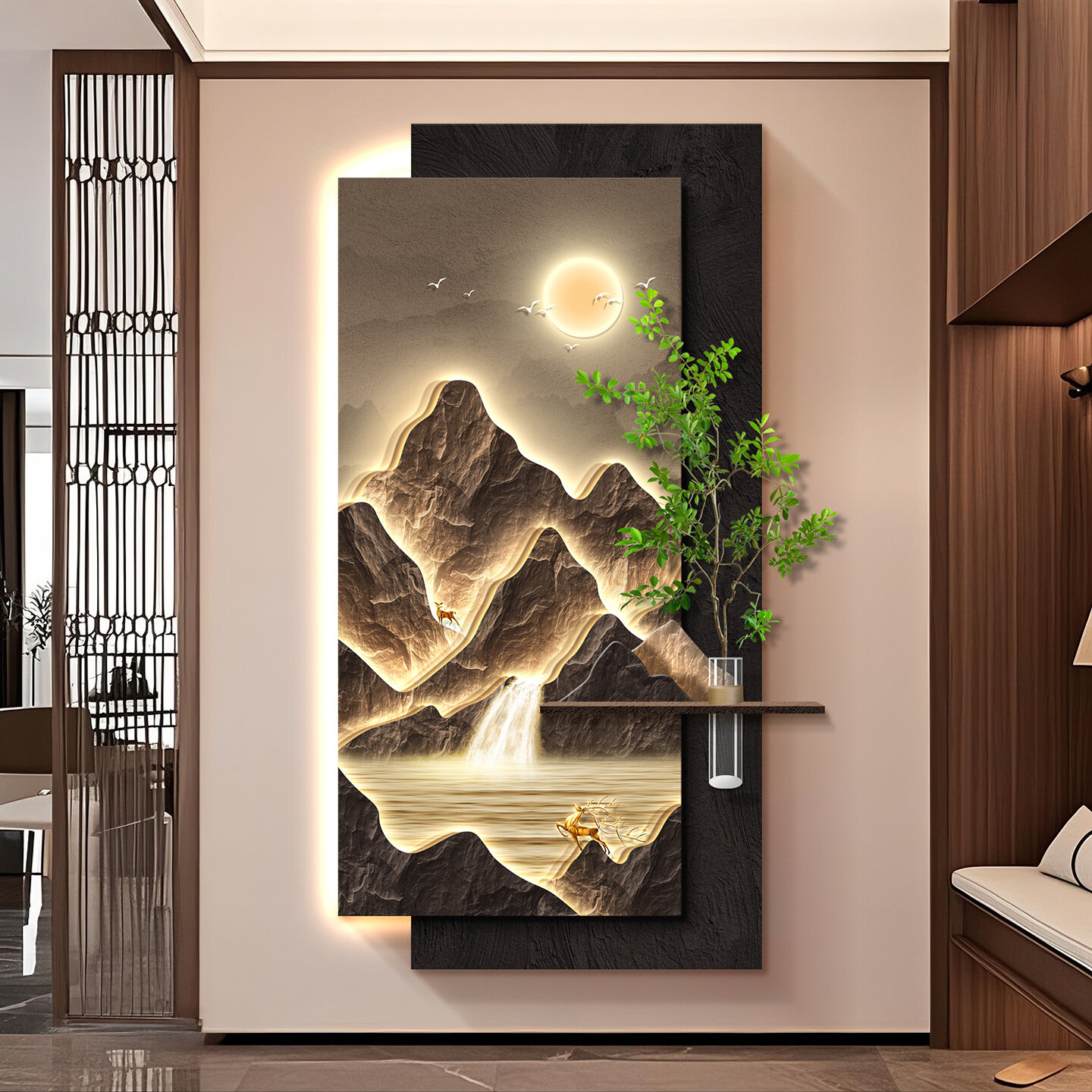 ieeliu | Stylish Texture Chinese Landscape Wall Art ราคา 4,672 บาท*ส่งฟรี