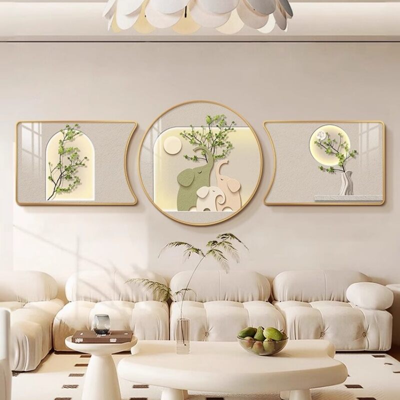 YIBIYIHUA | Modern Minimalist Cream Style Three-Panel Living Room Decor Wall Art ราคา 3,556 บาท*ส่งฟรี