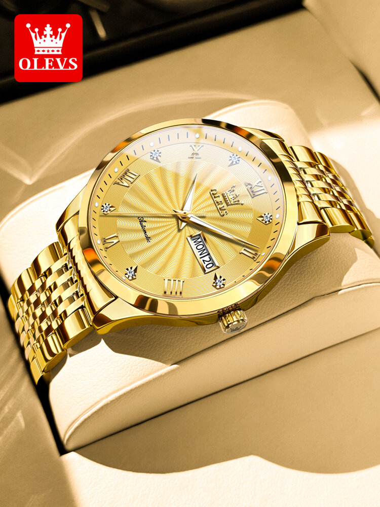 [OLEVS | Automatic Thin Gold Men's Watch Water Resistant,OLEVS | Automatic Thin Gold Men's Watch Water Resistant,] ราคา 2,818 บาท*ส่งฟรี
