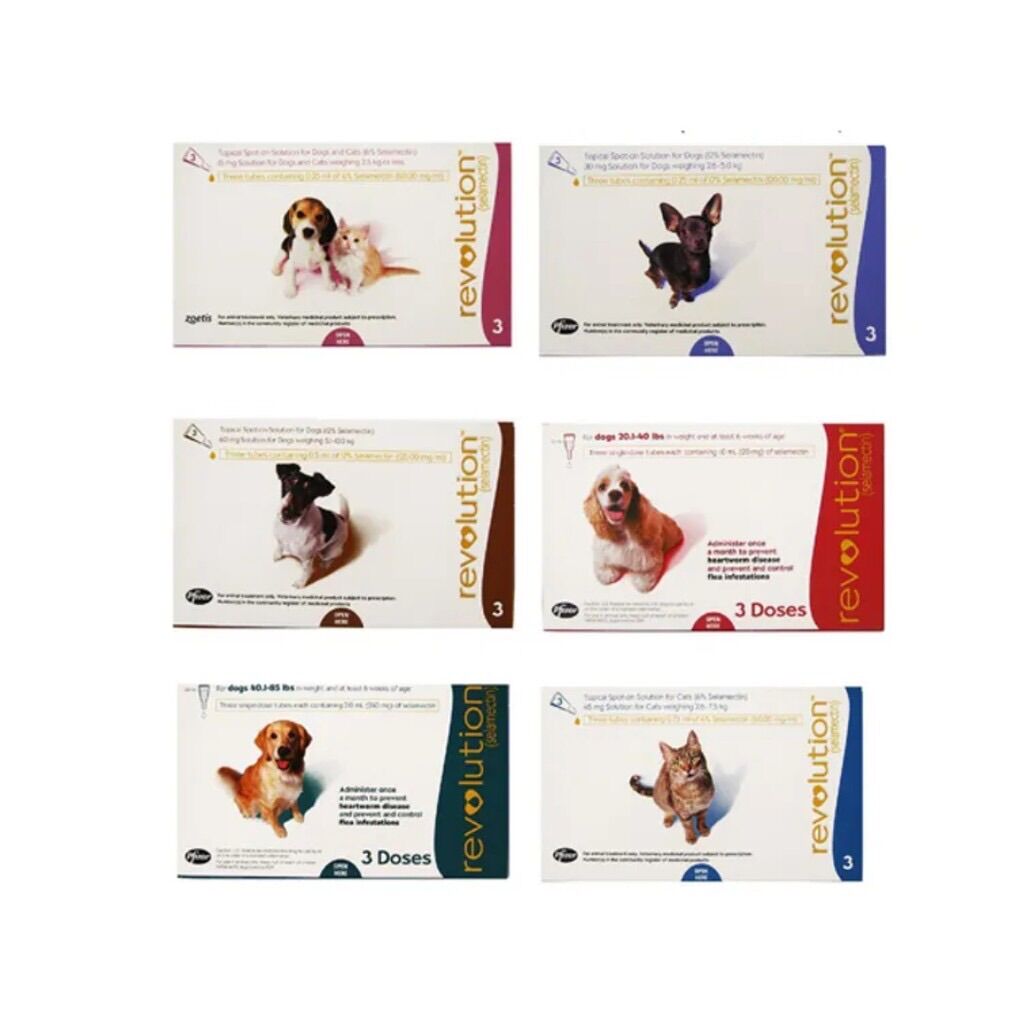 Re Volution Re volution สำหรับแมวน้ำหนัก 2.5-7.5 kg (สีน้ำเงิน) ยาหยอดหลังคอกำจัด ...