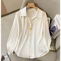 SHIMANQING | เสื้อสีดำคอวี ทรงเอลิแกนต์ ช่วยเพรียวบาง ไซส์ใหญ่ สำหรับผู้หญิง