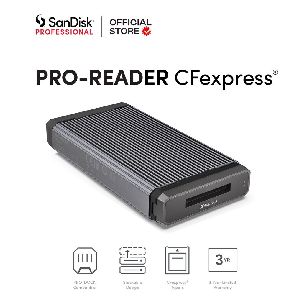 SanDisk Professional PRO-READER Cfexpress (SDPR1F8-0000-GBAND) Warranty 3 Years ราคา 5,190 บาท*ส่งฟรี
