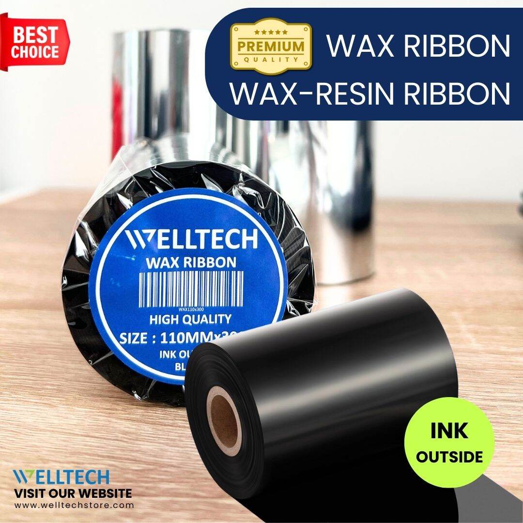 RIBBON WAX RESIN หมึกพิมพ์บาร์โค้ด ริบบอน WELLTECH ราคา 125 บาท*ส่งฟรี