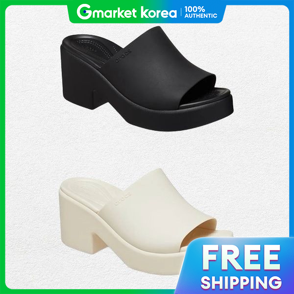 Crocs | Brooklyn Slide Heel / High-Heeled Sandals 209408 Black Stucco ราคา 3,945 บาท*ส่งฟรี