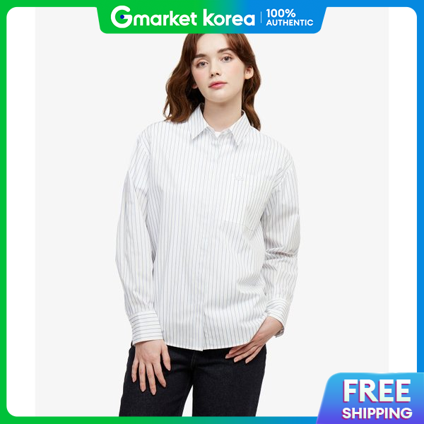 Lacoste | Shirt Dress Shirt Scarf Cf679E 56G70V Women's Relaxed Fit Striped Poplin ราคา 6,753 บาท*ส่งฟรี