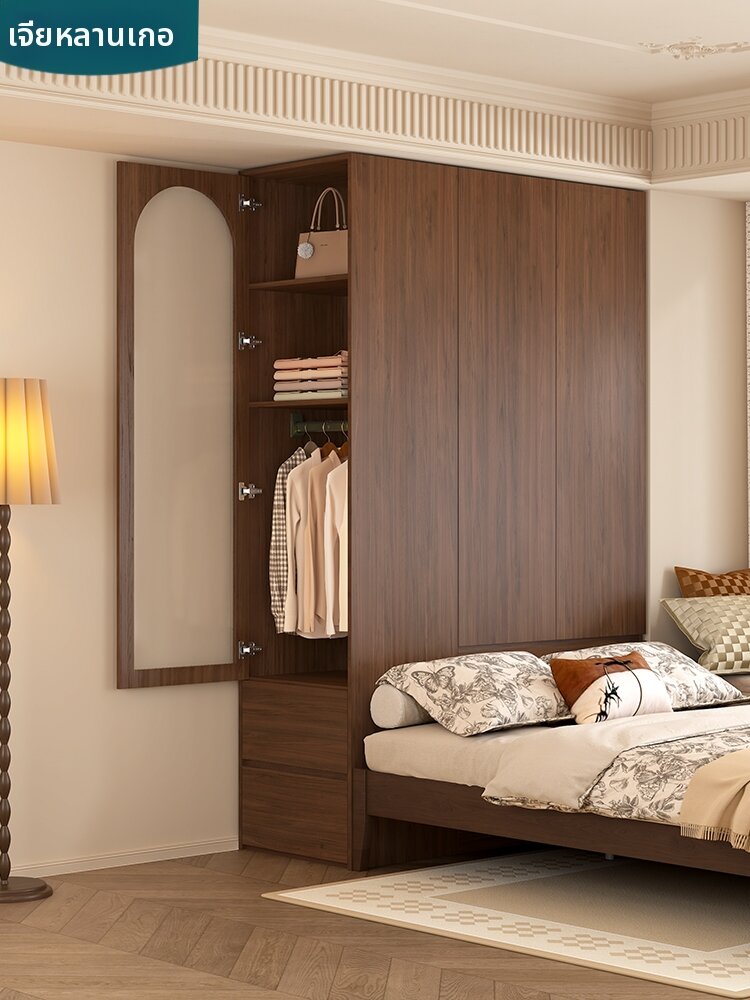รีวิวตู้เสื้อผ้าไม้ solid wood สไตล์มินิมอล JIALANGE | จัดห้องนอนให้ดูแพงเหมือนโรงแรม 5 ดาว