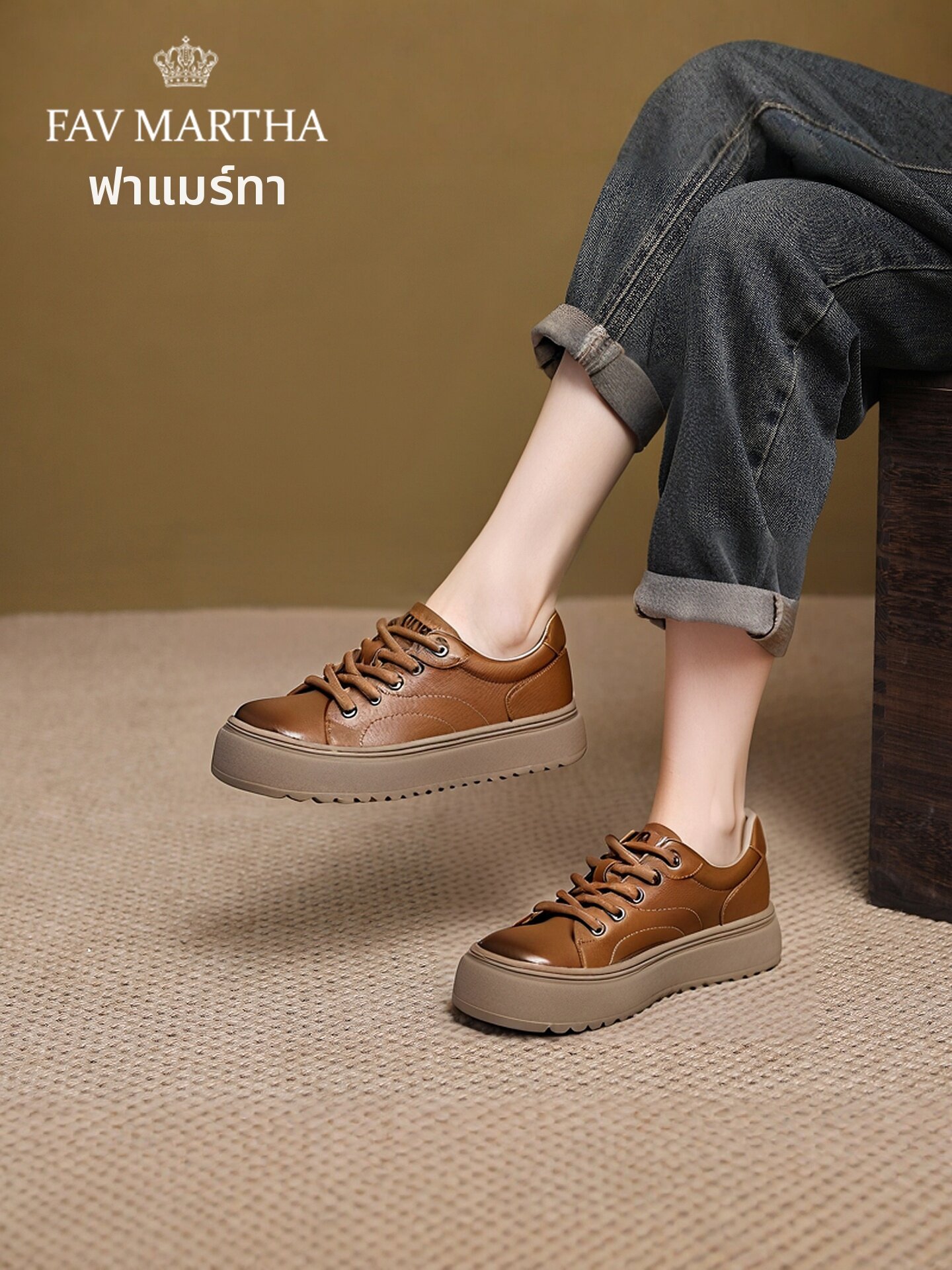 Leather Retro Fashion Soft Sole Shoes ราคา 8,183 บาท*ส่งฟรี