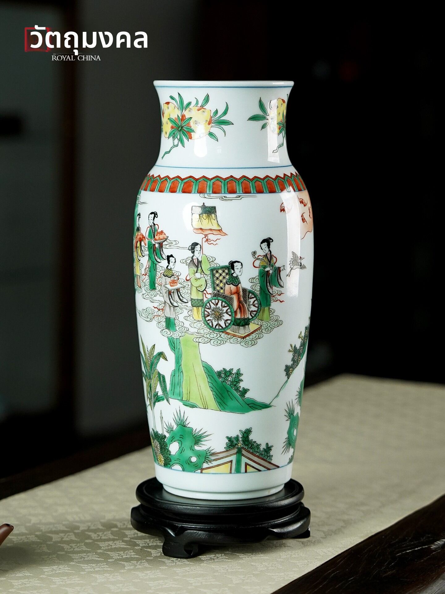[ROYAL CHINA | Chinese Eight Immortals Straight Cylinder Vase for Living Room,ROYAL CHINA | Chinese Eight Immortals Straight Cylinder Vase for Living Room,] ราคา 92,902 บาท*ส่งฟรี