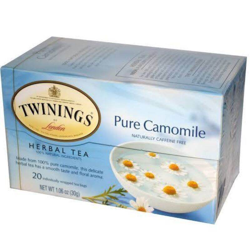 ♦️พร้อมส่ง♦️Twinings, Herbal Tea, Pure Camomile, Caffeine Free, 20Tea Bags,นำเข้าจากอเมริกา