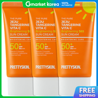 Prettyskin | ครีมกันแดด เชจู แทนเจอรีน วิตามินซี สูตรเพิ่มความกระจ่างใส ใช้ได้ทุกวัน SPF50+ PA++++ 50 มล. X 3