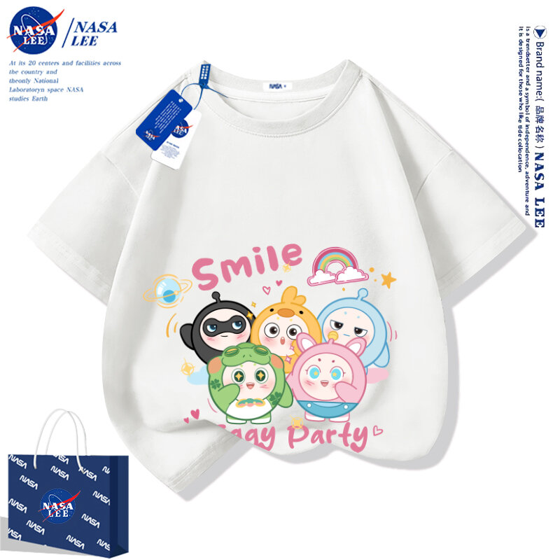 เสื้อยืดแขนสั้น Beno Tiger NASA Egg Shirt Unisex ผ้าฝ้ายสีขาวสําหรับเด็กอายุ 3-16 ปี ราคา  510 บาท*ส่งฟรี