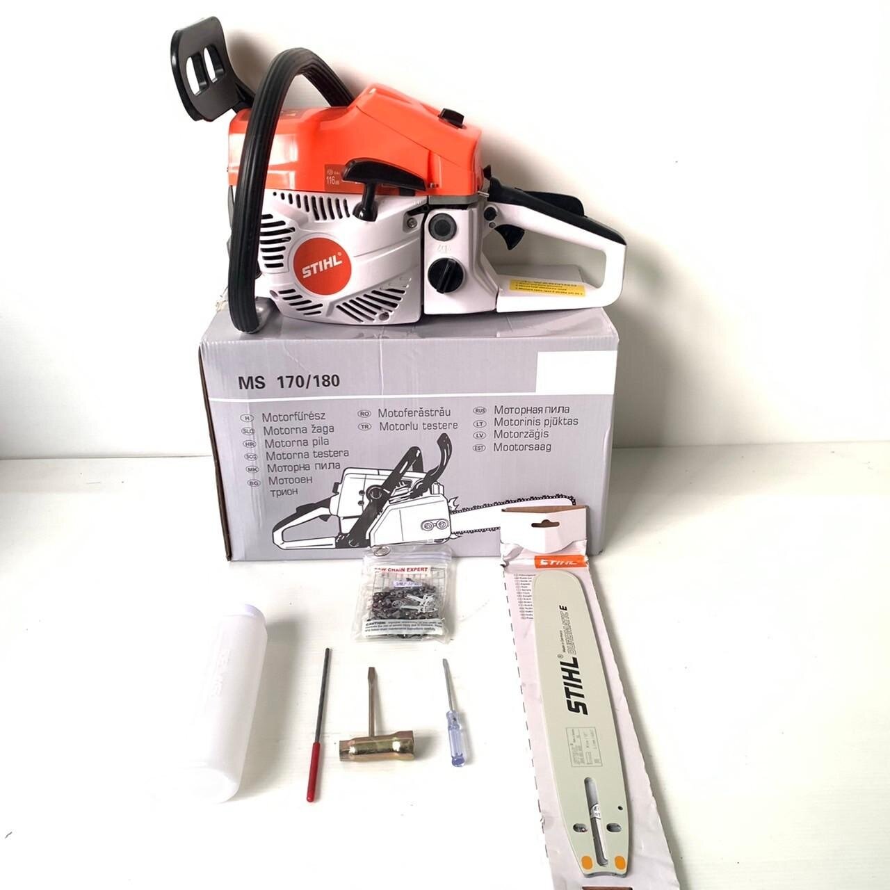 เลื่อยยนต์ เลื่อยตัดไม้ Stihl MS170/180 11.5นิ้ว อะไหล่แท้ทุกชิ้น ไม่