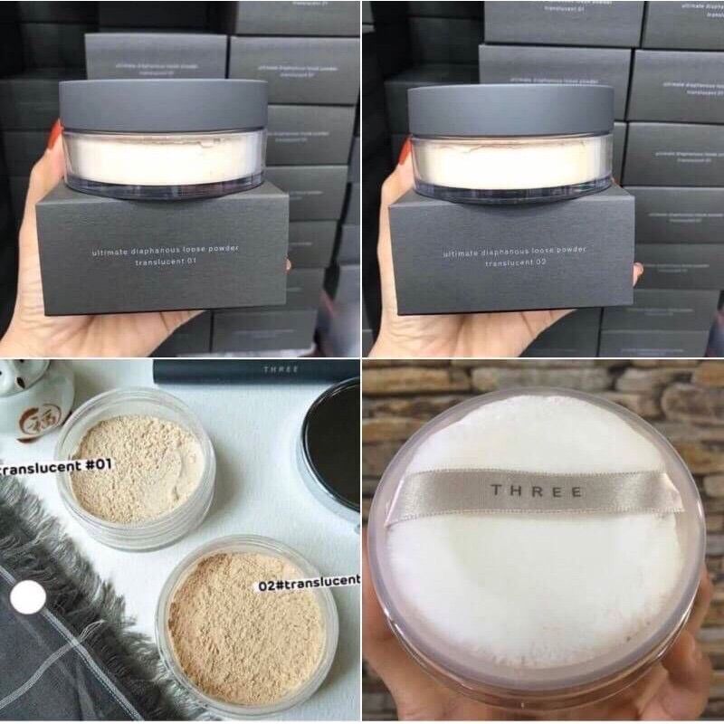 Three Powder THREE Ultimate Diaphanous Loose Powder Translucent 17g ทรี อัลทิเมต ได ...
