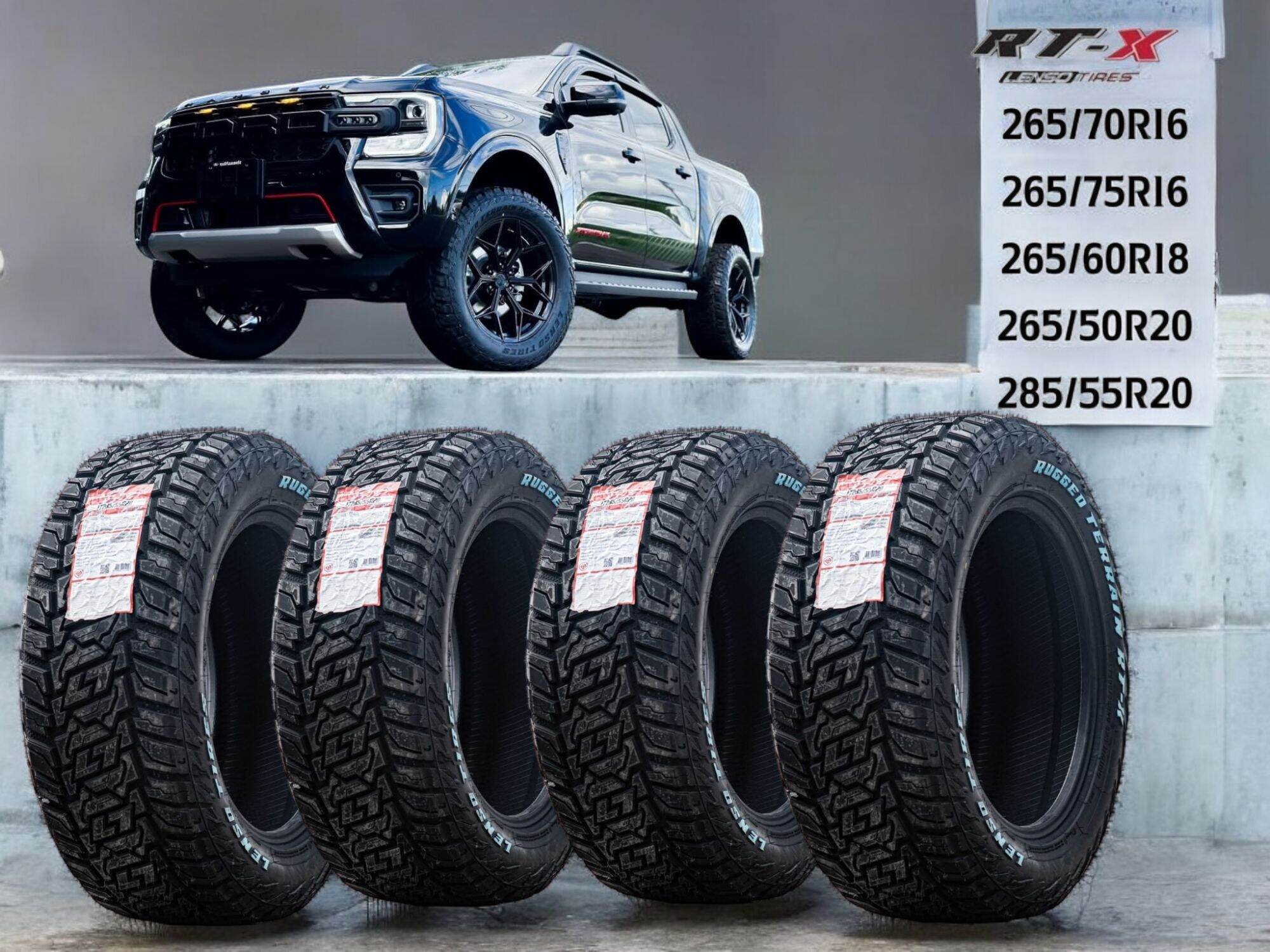 ยางLENSO TIRES รุ่นRT-X ยางผ้าใบ10ชั้นสินค้าผลิตในประเทศไทยยางใหม่2024 คุณภาพสูงจัดโปรโมชั่นราคาพิเศษ(ราคาต่อ4เส้น) ราคา 18,000 บาท*ส่งฟรี