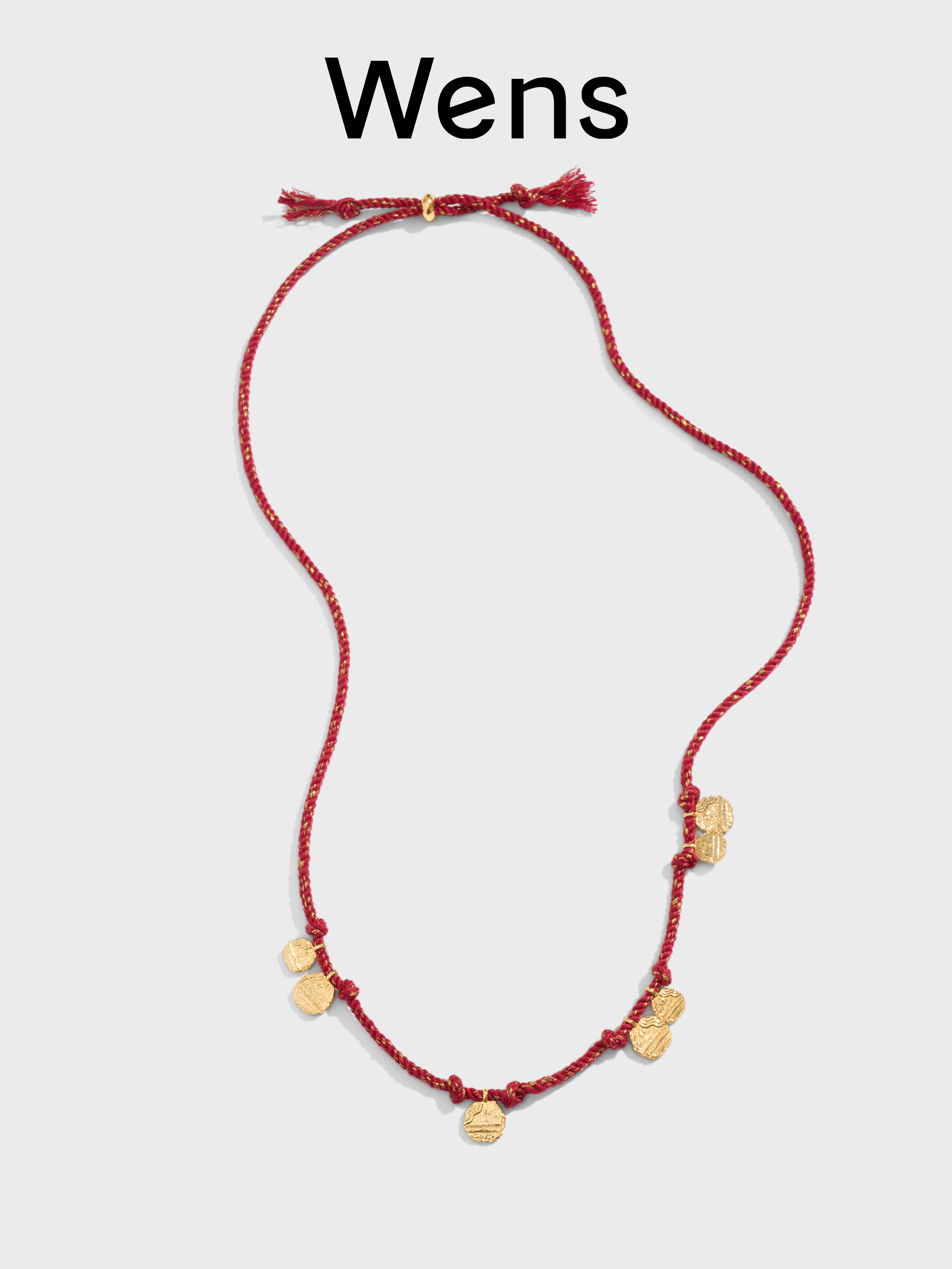 wens | Red Woven Rope Necklace Kiss Series By Wens Gold Coin Sweater Chain Women's New Year Gift Original Design Fresh Outlining ราคา 2,402 บาท*ส่งฟรี